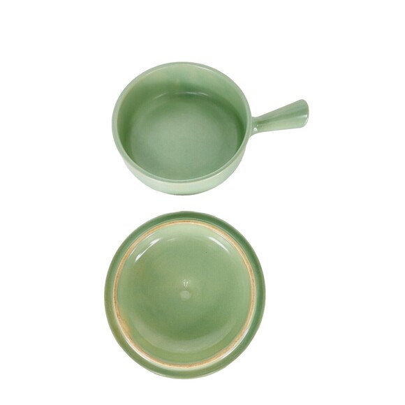 VTG 40s 50s MCM La Solana Stoneware Pottery Cookware Set Pots Pans & Bowl Green - Picture 9 of 16